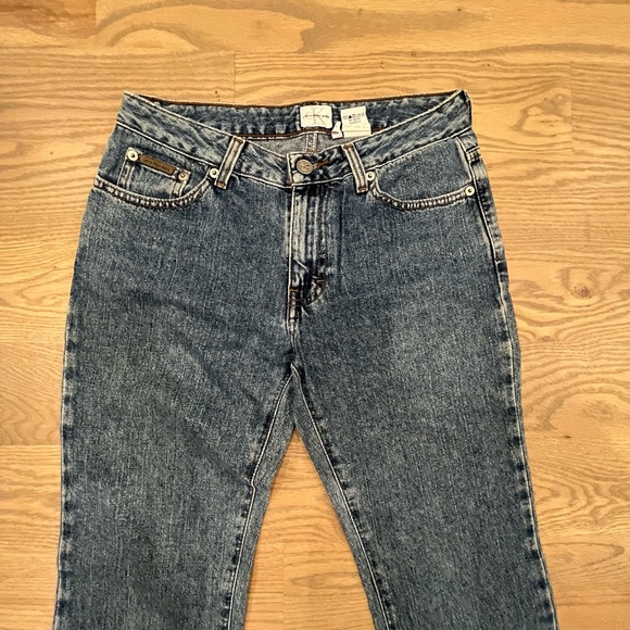 Vintage Calvin Klein Jeans flare leg jean double stone wash size 1 - Picture 9 of 11